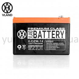 Акумулятор AGM 12V 17A 6-DZM-14 тяговий VLAND (електро вело/скутери, 2026) Акумулятор AGM 12V 17A 6-DZM-14 тяговий VLAND (електро вело/скутери, 2026)