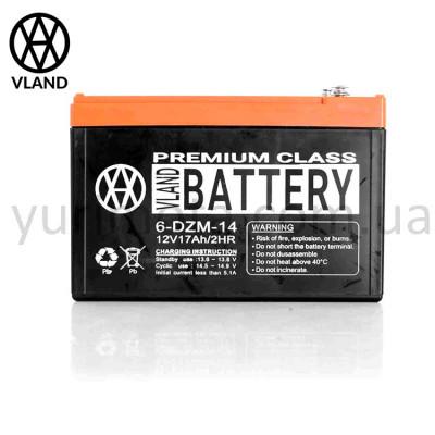 Акумулятор AGM 12V 17A 6-DZM-14 тяговий VLAND (електро вело/скутери, 2026) Акумулятор AGM 12V 17A 6-DZM-14 тяговий VLAND (електро вело/скутери, 2026)