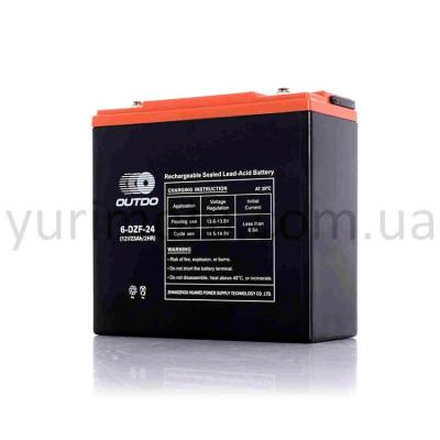 Акумулятор AGM 12V 24A 6-DZF-24 тяговий OUTDO (електро вело/скутери, 2026) Акумулятор AGM 12V 24A 6-DZF-24 тяговий OUTDO (електро вело/скутери, 2026)