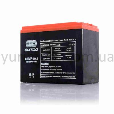 Акумулятор AGM 12V 38A 6‑EVF‑39.2 тяговий OUTDO (електро вело/скутери, 2025)