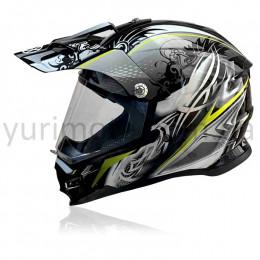 Шолом кросовий Vland #819-6 Black/Yellow