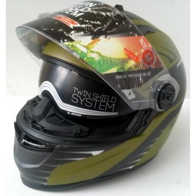  Шолом LS2 FF322 AIR FIGHTER, MATT MILITARY GREEN-BLACK 